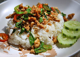 Pad Krapow Moo Saap (Fried Basil and Pork)